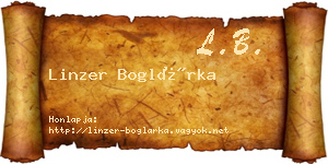 Linzer Boglárka névjegykártya